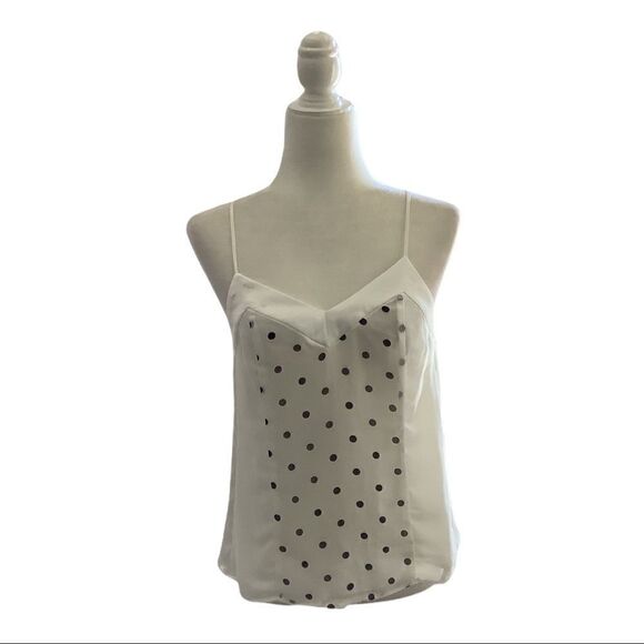 Banana Republic White with Gray Polka Dots Size 2 - Picture 1 of 3
